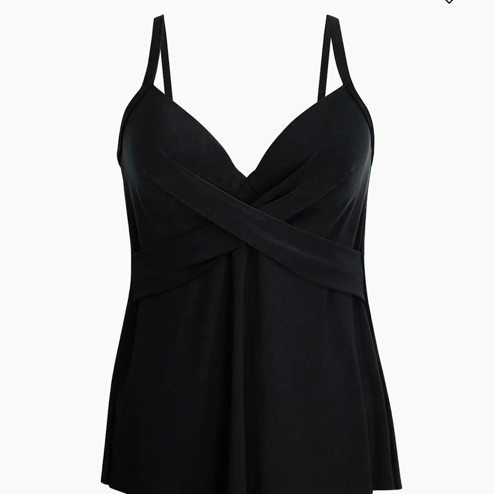 Miraclesuit Swim NEW Size 10 Rock Solid Allura Tankini Top in Black Mfg $118